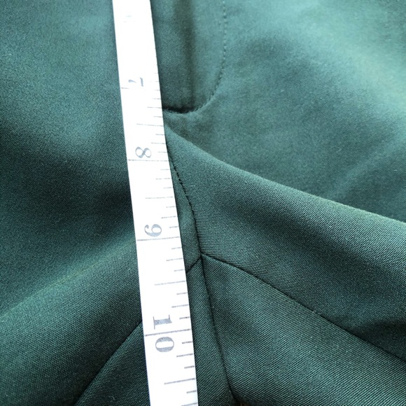 Zara Forest Green Mid Rise High Low Hemline Trouser Pants Size 8 - Picture 15 of 16
